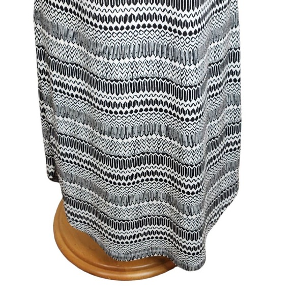 Banana Republic Factory Printed Knot Back Midi Dress Womens Large Black White - Picture 3 of 11